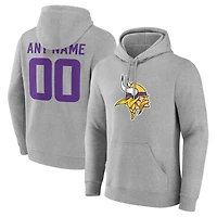 Men's  Gray Minnesota Vikings Team Authentic Custom Pullover Hoodie