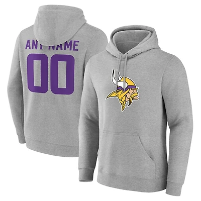 Men's  Gray Minnesota Vikings Team Authentic Custom Pullover Hoodie