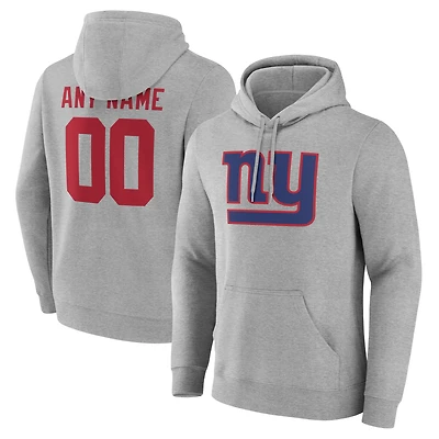 Men's  Gray New York Giants Team Authentic Custom Pullover Hoodie