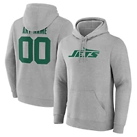 Men's  Gray New York Jets Team Authentic Custom Pullover Hoodie