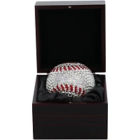 Ozzie Smith St. Louis Cardinals Autographed Swarovski Crystal Baseball with "The Wizard" Inscription - Art by Rock On Sports