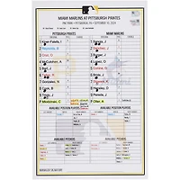 Pittsburgh Pirates Game-Used Lineup Card vs. Miami Marlins on September 10, 2024