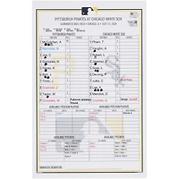 Pittsburgh Pirates Game-Used Lineup Card vs. Chicago White Sox on July 12, 2024