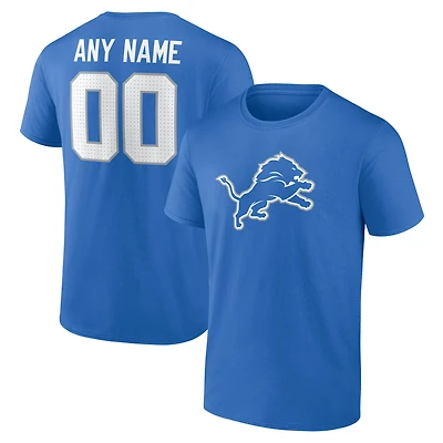 Men's  Blue Detroit Lions Team Authentic Custom T-Shirt