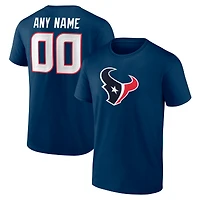 Men's  Navy Houston Texans Team Authentic Custom T-Shirt