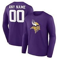 Men's  Purple Minnesota Vikings Team Authentic Custom Long Sleeve T-Shirt