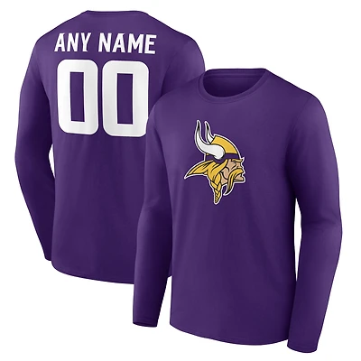 Men's  Purple Minnesota Vikings Team Authentic Custom Long Sleeve T-Shirt