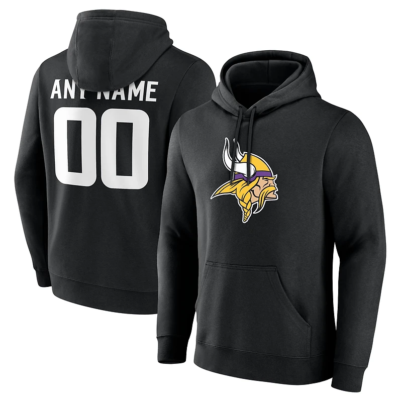 Men's Black Minnesota Vikings Team Authentic Custom Pullover Hoodie