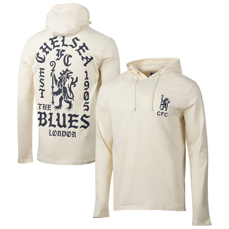 Men's Sport Design Sweden  Cream Chelsea Relaxed Offside Long Sleeve Hoodie T-Shirt