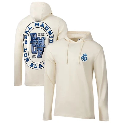 Men's Sport Design Sweden  Cream Real Madrid Relaxed Offside Long Sleeve Hoodie T-Shirt