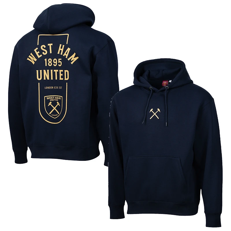 Men's Sport Design Sweden  Navy West Ham United Streetwear Relaxed Pullover Hoodie