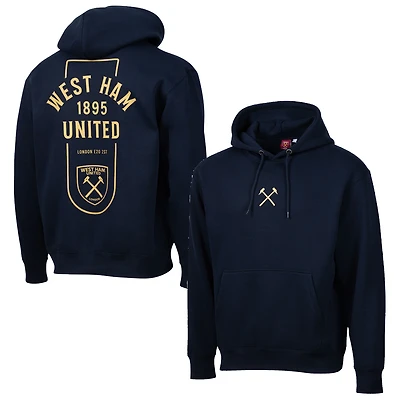 Men's Sport Design Sweden  Navy West Ham United Streetwear Relaxed Pullover Hoodie
