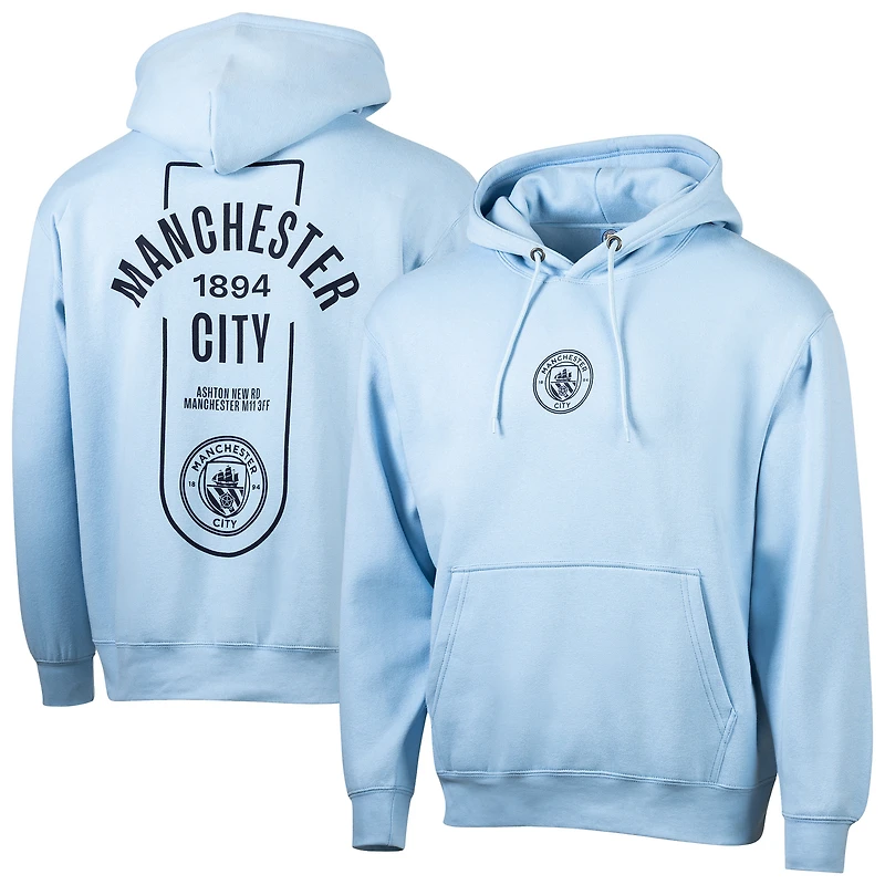 Men's Sport Design Sweden Light Blue Manchester City Streetwear Relaxed Pullover Hoodie