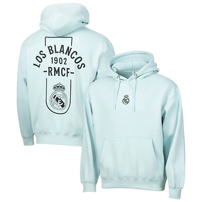 Men's Sport Design Sweden  Light Blue Real Madrid Streetwear Relaxed Pullover Hoodie