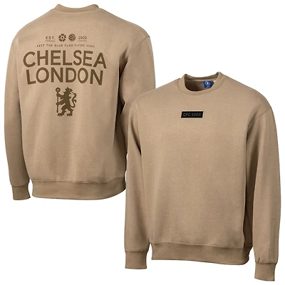 Men's Sport Design Sweden  Khaki Chelsea Community Casual Relaxed Pullover Sweatshirt