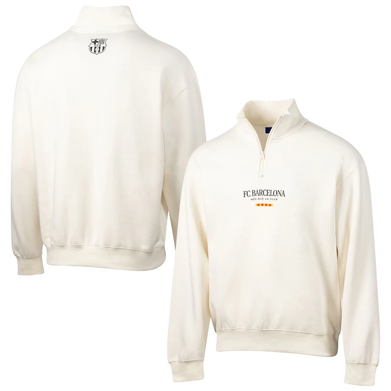 Men's Sport Design Sweden  White Barcelona Half Time Quarter-Zip Fleece Jacket