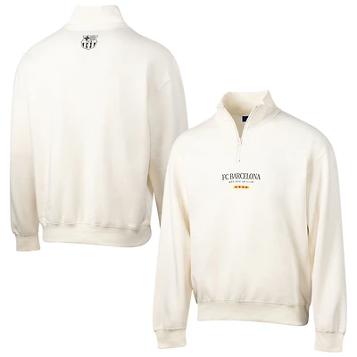 Men's Sport Design Sweden  White Barcelona Half Time Quarter-Zip Fleece Jacket