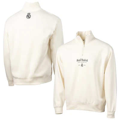 Men's Sport Design Sweden  White Real Madrid Half Time Quarter-Zip Fleece Jacket