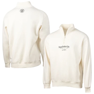 Men's Sport Design Sweden  White Manchester City Half Time Quarter-Zip Fleece Jacket