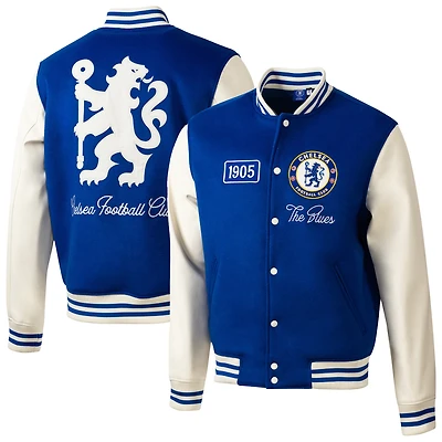 Men's Sport Design Sweden  Blue Chelsea Free Kick Wool Varsity Jacket