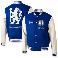 Men's Sport Design Sweden  Blue Chelsea Free Kick Wool Varsity Jacket