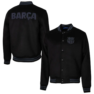 Men's Sport Design Sweden  Black Barcelona Free Kick Wool Varsity Jacket