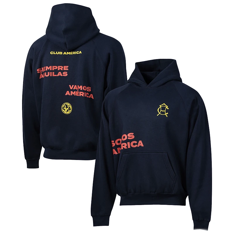 Men's Sport Design Sweden Navy Club America Overtime Oversized Raglan Hoodie