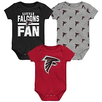 Newborn Outerstuff Atlanta Falcons Little Tike 3-Piece Bodysuit Set