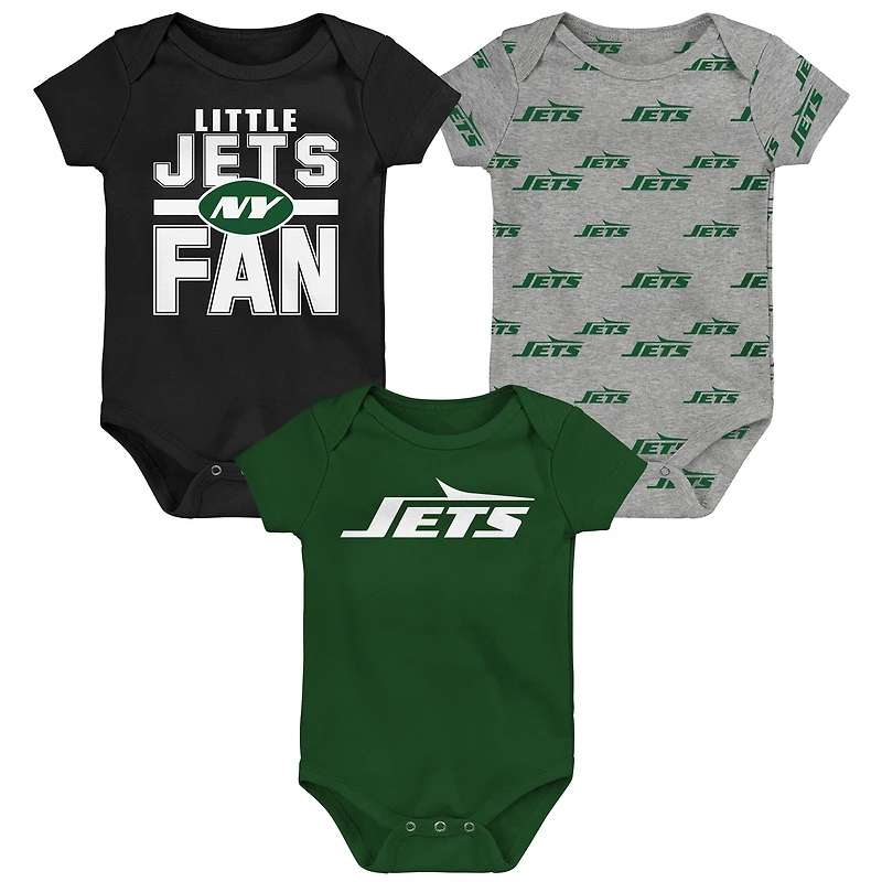 Newborn Outerstuff New York Jets Little Tike 3-Piece Bodysuit Set