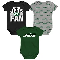 Newborn Outerstuff New York Jets Little Tike 3-Piece Bodysuit Set