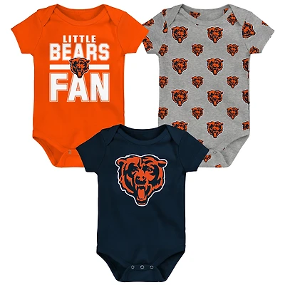 Newborn Outerstuff Chicago Bears Little Tike 3-Piece Bodysuit Set