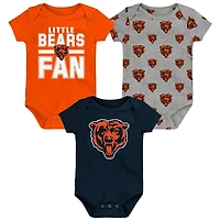 Newborn Outerstuff Chicago Bears Little Tike 3-Piece Bodysuit Set