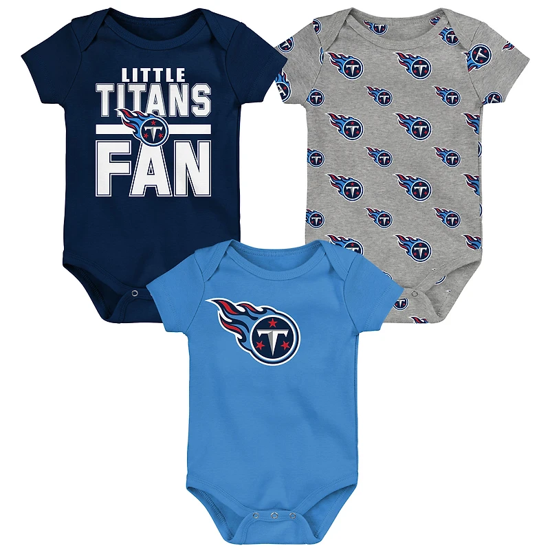 Newborn Outerstuff Tennessee Titans Little Tike 3-Piece Bodysuit Set