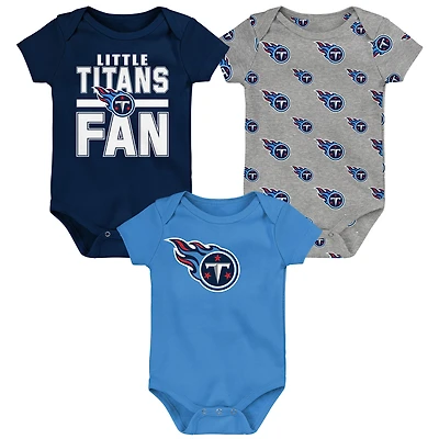 Newborn Outerstuff Tennessee Titans Little Tike 3-Piece Bodysuit Set