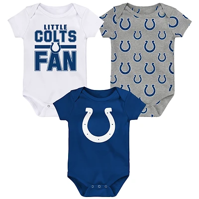 Newborn Outerstuff Indianapolis Colts Little Tike 3-Piece Bodysuit Set