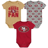 Newborn Outerstuff San Francisco 49ers Little Tike 3-Piece Bodysuit Set