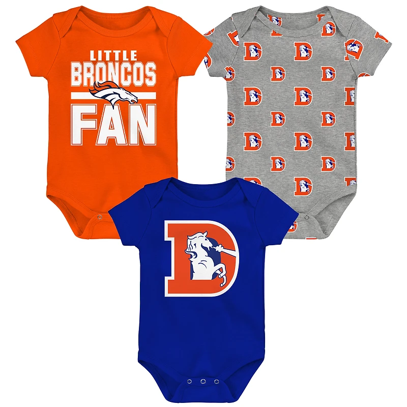 Newborn Outerstuff Denver Broncos Little Tike 3-Piece Bodysuit Set