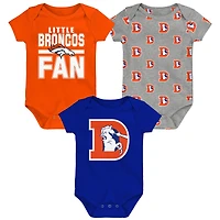 Newborn Outerstuff Denver Broncos Little Tike 3-Piece Bodysuit Set