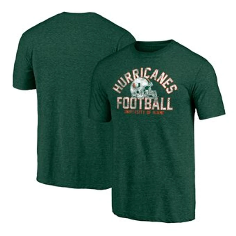 Men's Green Miami Hurricanes Elite Offense Tri-Blend T-Shirt