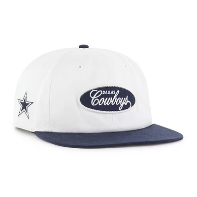 Men's '47 White/Navy Dallas Cowboys Foundational Captain Snapback Hat