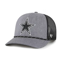Men's '47  Heather Charcoal Dallas Cowboys Carbon Rope Trucker Adjustable Hat