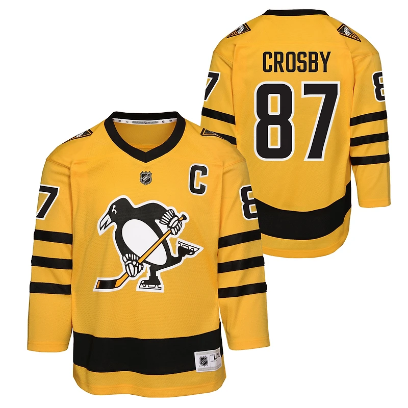 Youth Sidney Crosby Gold Pittsburgh Penguins Alternate Replica Player Jersey