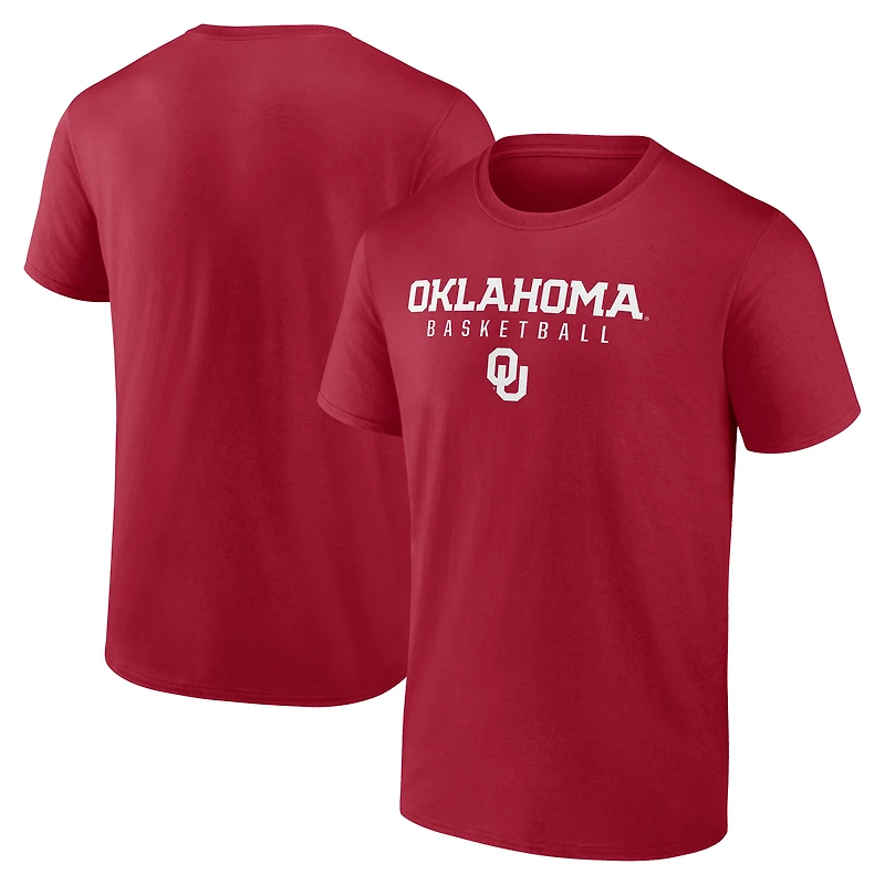 Men's Crimson Oklahoma Sooners Wordmark Sport Basketball T-Shirt