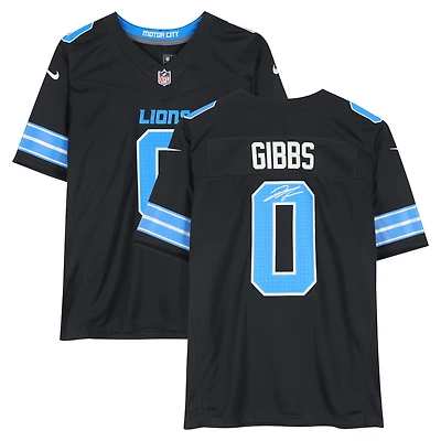 Jahmyr Gibbs Detroit Lions Autographed Black Nike Alternate Vapor F.U.S.E Limited Jersey