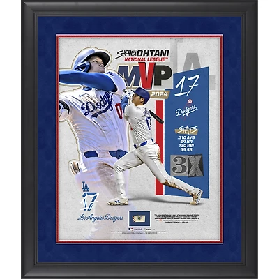 Shohei Ohtani Los Angeles Dodgers 2024 National League MVP Framed 16" x 20" Collage with Game-Used Baseball from the 2024 Season