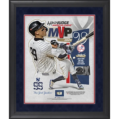 Aaron Judge New York Yankees 2024 American League MVP Framed 16" x 20" Collage with Game-Used Baseball from the 2024 Season