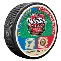 Chicago Blackhawks vs. St. Louis Blues 2025 Winter Classic Matchup Hockey Puck