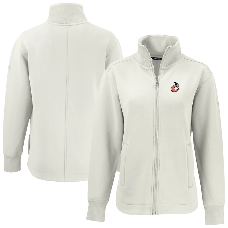 Women's Cutter & Buck White Columbus Clingstones Roam Eco Recycled Full-Zip Jacket