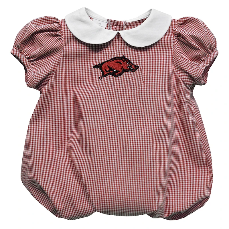 Girls Infant Vive La Fete Cardinal Arkansas Razorbacks Puffy Bubble Dress