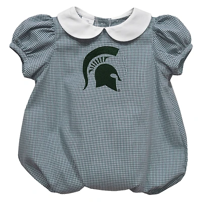 Girls Infant Vive La Fete  Green Michigan State Spartans Puffy Bubble Dress